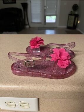 Primark Girls Pink Glitter Jelly Sandals - 9